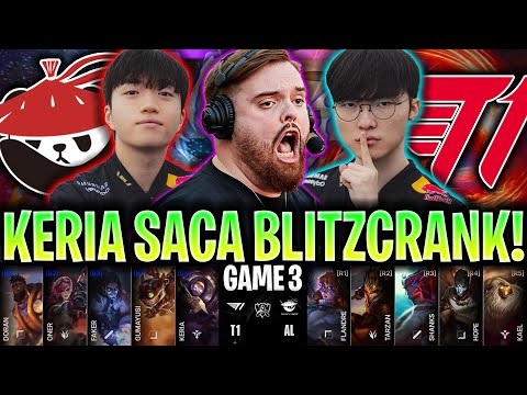 KERIA PRIMER BLITZCRANK DEL MUNDIAL! 😱CASTEO IBAI!🔥 | AL vs T1 Game 3 WORLDS 2025 CUARTOS IBAI