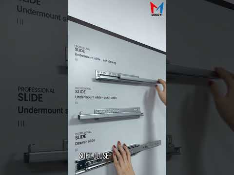 Soft close undermount drawer slides VS Push open concealed drawer slides #shorts