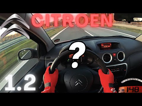 CITROEN C2 1.1 59HP TOP SPEED DRIVE ON GERMAN AUTOBAHN
