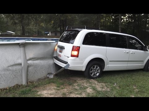 ANGRY GRANDPA DRIVES INTO SWIMMING POOL!!