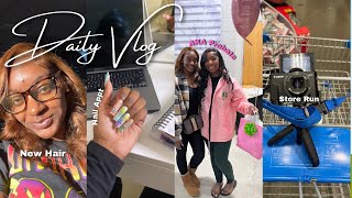 daily vlog: hair & nail appt, store runs, AKA probate + mini chitchat !