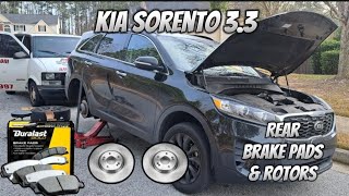 2019 KIA SORENTO LX 3.3 | HOW TO REPLACE REAR BRAKE PADS & ROTORS | EASY | Howto/Diy