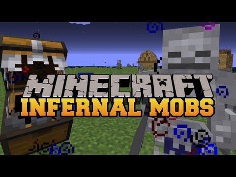 Minecraft : RARE POWERFUL MOBS (MOBS HAVE EPIC EFFECTS AND ATTACKS) Infernal Mobs Mod Showcase