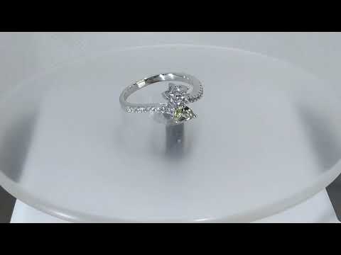 Кольцо с натуральным турецким диаспором (султанит) 0.45 ct и белыми топазами Размер 17 - фото 2 - id-p2554439017