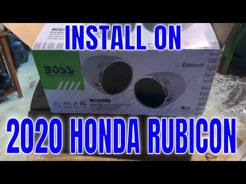 BOSS MOTORCYCLE BLUETOOTH SPEAKERS (MC425B... INSTALLED ON 2020 Honda Rubicon !