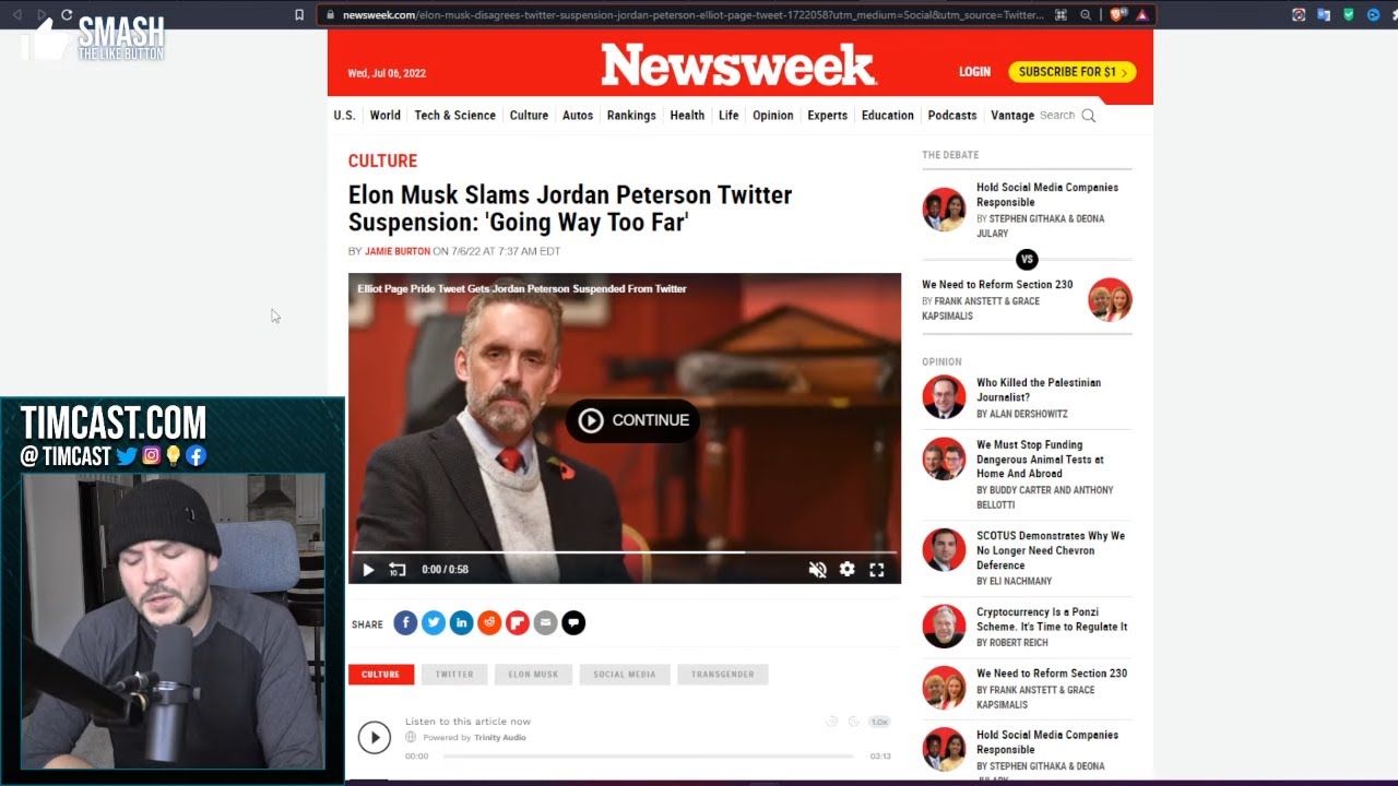 Elon Musk SLAMS Twitter Over Jordan Peterson Suspension, Midler And Gray FOLD After Woke Backlash