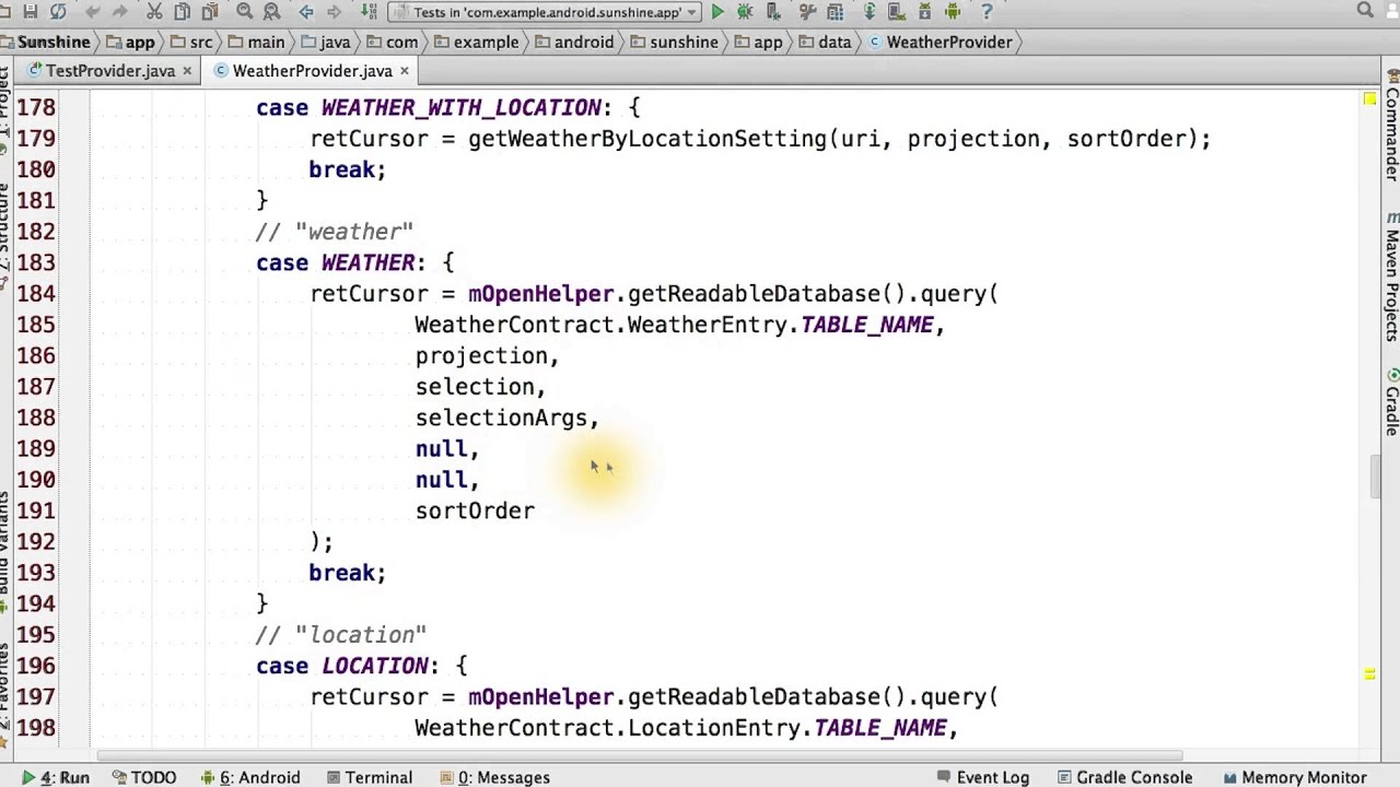 Weather and Location queries Solution - Developing Android Apps