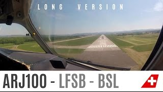 preview picture of video 'ARJ100 Noseview Landing in Basel: LONG VERSION'