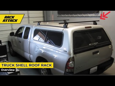 Truck Cap Camper Shell Topper with Thule Podium Base Roof Rack