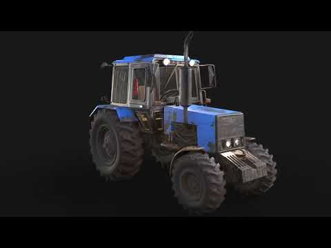 Tractor Belarus 1221 — Game Ready | PBR Texture