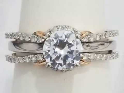 14k Rose Gold 1/4 .25 CT Diamond Solitaire Enhancer Guard Vintage Ring Wrap