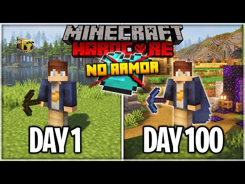 TheBestCubeHD - I Survived 100 Days with NO ARMOR in Minecraft Hardcore...