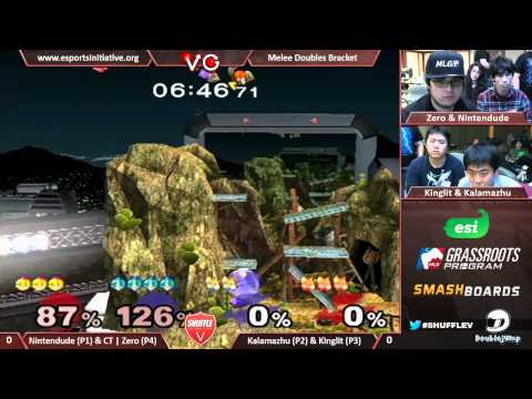 Shuffle V - CT | Zero & Nintendude Vs. Kalamazhu & Kinglit - SSBM Doubles - Smash Melee