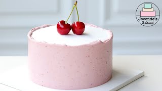 🍒 체리 생크림케이크/초코시트&체리퓨레/Cherry cake. Chocolate sponge&cherry puree.