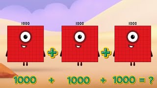 Download the video "ADD NUMBERBLOCKS MULTIPLE DUPLICATE NUMBERS | GIANT NUMBERS ADDITION | MATH FOR KIDS| LEARNINGBLOCKS"