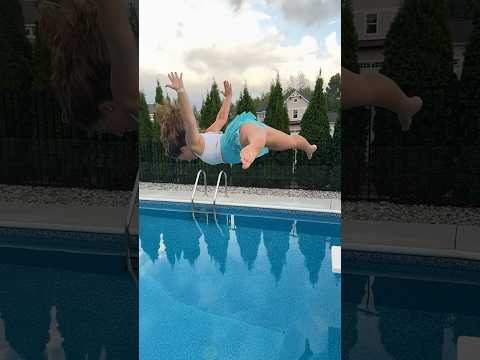 Running and High Dive Jumping into the Swimming Pool with Clothes On #shorts