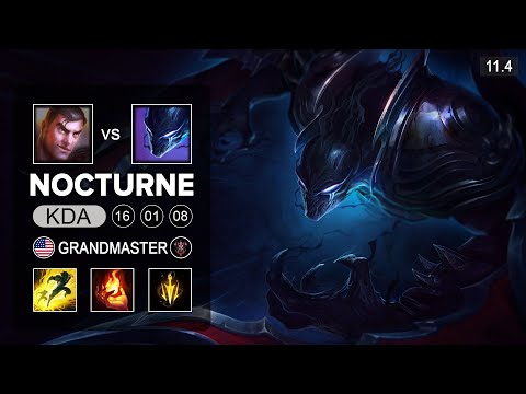 Nocturne Main Top vs Jayce - NA Grandmaster Patch 11.4