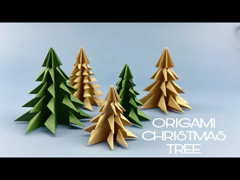 Origami Christmas Tree - Paper Christmas Decorations - Origami Easy