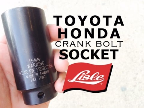 Lisle 77080 Socket - Honda & Toyota Crank Bolt Socket - 19mm Weighted Harmonic Balancer Impact