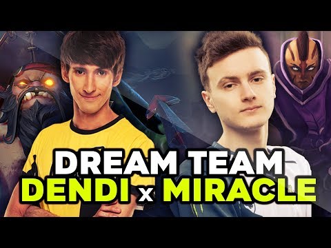 2 LEGENDS IN ONE TEAM - MIRACLE + DENDI Combo with their BEST Heros - Anti-Mage and Pudge Dota 2