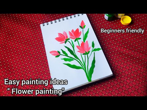 easy beautiful flower painting for beginners. easy painting ideas Pt 4