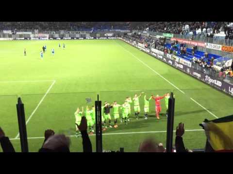 PEC Zwolle - Ajax (0-2) 29-11-2015 - spelers bedanken uitvak