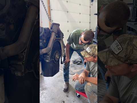 Part 3 - pulled his first engine! #dieselengine #manualtransmission #newskills #handsonlearning