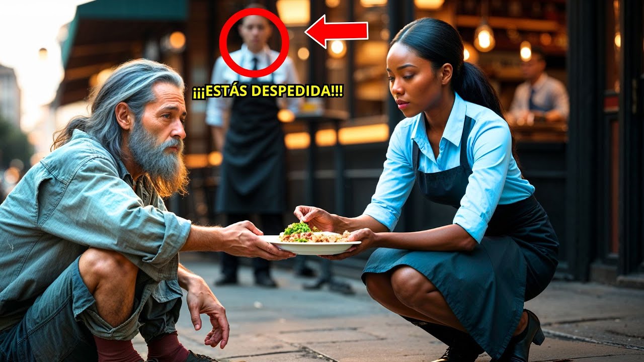 Una camarera NEGRA dio de comer a un vagabundo, fue despedida, 30 minutos después llegó un hombre...