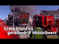 Zeer grote uitslaande brand in pand aan de Industrieweg in Middelbeers.