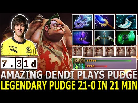 DENDI | Signature Pudge | Legendary Play 21-0 in 21 Min Amazing Pudge | Dota 2 | Highlights