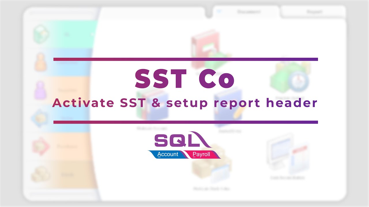 SST Co : Activate SST & setup report header