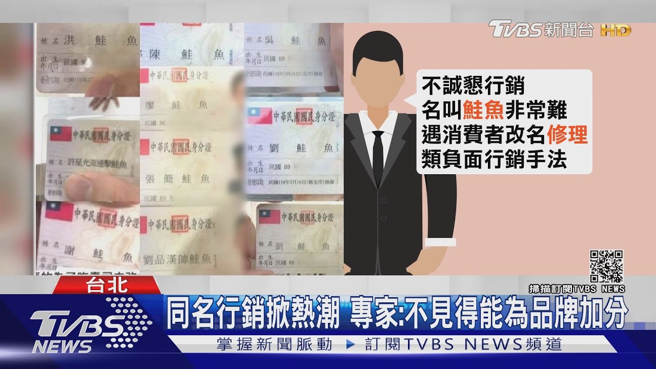 同名行銷掀熱潮 專家:不見得能為品牌加分