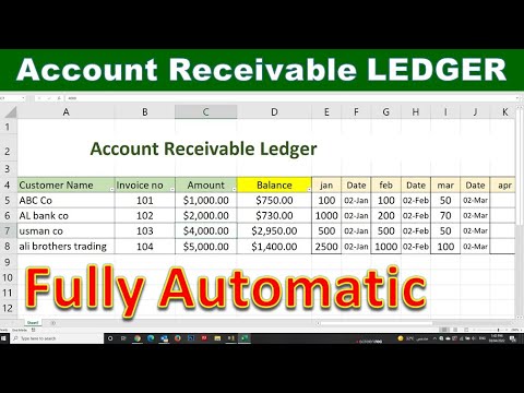 Fully automate account receivable ledger in ms excel |account receivable ledger | general ledger ac