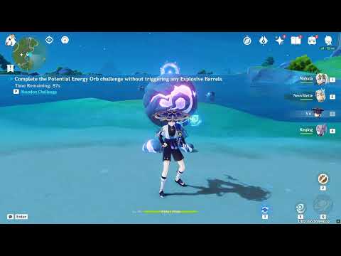 Genshin Impact: Complete the Potential Energy Orb challenge without triggering any Explosive Barrels