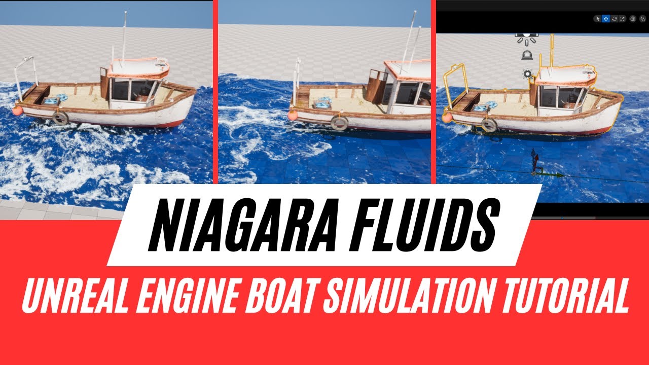 Liquid Simulation in Unreal Engine 5 I Boat Simulation Tutorial I Niagara Fluids