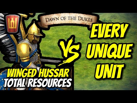 WINGED HUSSAR (Lithuanians) vs EVERY UNIQUE UNIT (Total Resources) | AoE II: Definitive Edition