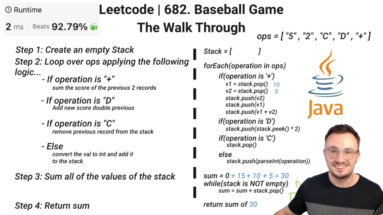 LeetCode 682. Baseball Game in Java (Stack-Based Solution)