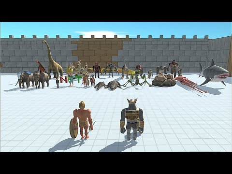 ACHILLES WITH GHOR HAMMER VS BOSS & MINIBOSS - Animal Revolt Battle Simulator