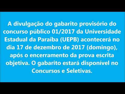 Gabarito da prova UEPB 2017: Concursos e Seletivas