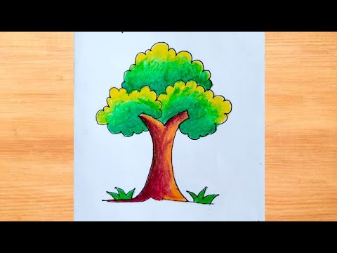 Tree Drawing/ How to Draw a Tree/ Tree Drawing for Beginners