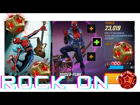 SPIDER PUNK in Marvel Strike Force!! Rock'n Roll ain't GOD's Polution LoL - All Out Red Star UNLOCK!
