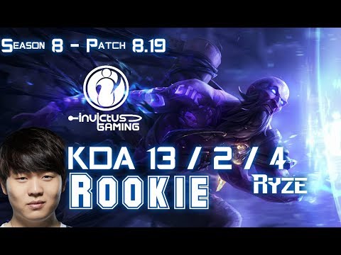 IG Rookie RYZE vs IRELIA Mid - Patch 8.19 KR Ranked