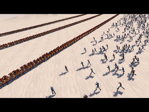 Three lines of SPARTANS vs HORDE of ZOMBIES | Ultimate Epic Battle Simulator