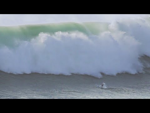 Surviving Nazare - Bodysurfing Huge Waves - Kalani Lattanzi