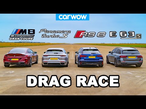 BMW M8 GC v Audi RS6 v AMG E63 S v Porsche Panamera - DRAG RACE