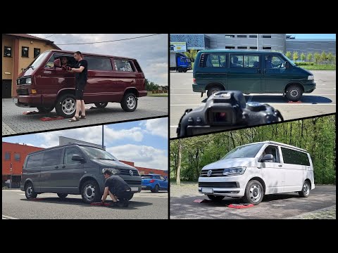 SLIP TEST - SYNCRO vs 4MOTION - Volkswagen T3 vs T4 vs T5 vs T6 - Caravelle - @4x4.tests.on.rollers