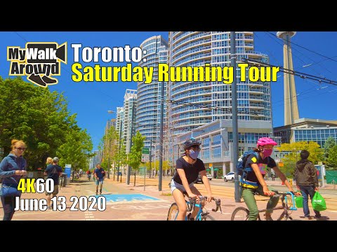 Toronto tour on June 13 2020 via a 10 KM run during Active TO with beautiful blue skies!