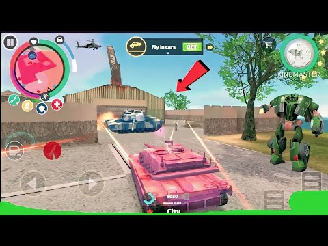 Rope hero vice town (Pink Tank Fight Green Tank) Pink Tank Destroy Green Tank and Army Warehouse HD