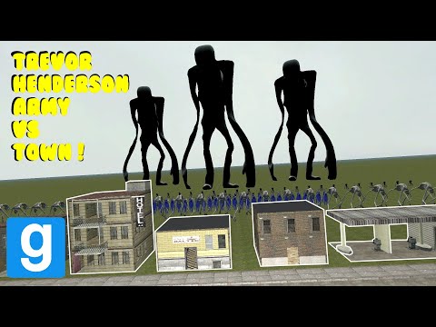TREVOR HENDERSON ARMY DESTROYS TOWN! - Garry's mod Sandbox
