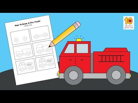 How to Draw a Fire Truck Easily for Kids - YouTube